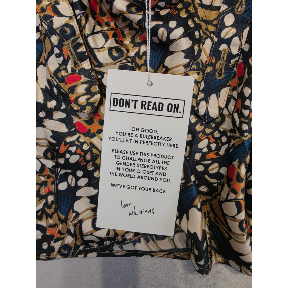 Wildfang Butterfly Wing‎ Print V-Neck Sleeveless Top with Side Tie Large NWT - Picture 2 of 12